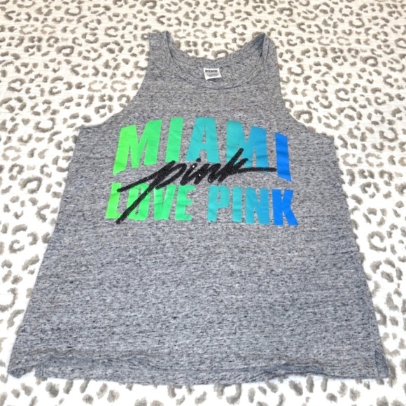 PINK Victoria's Secret Miami Love Pink Ombre/Sequin Tank Top; Grey; Size Small - Picture 1 of 7